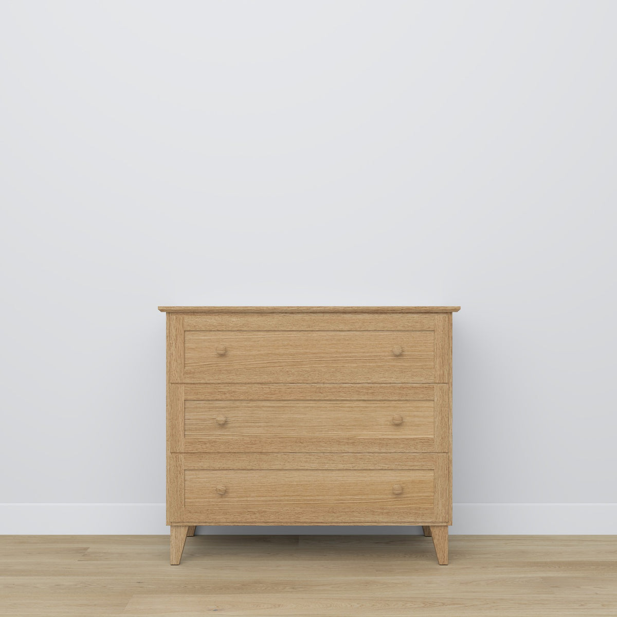 Kommode 3S Eichenholz Natureiche 105 cm im Schlafzimmer – skandinavische Einrichtung