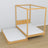 Wooden natural pine canopy bed – extended drawer, guest sleeping space