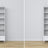 Vitrine 1S 57 blanc – charnières des portes vitrées, en bois, gros plan