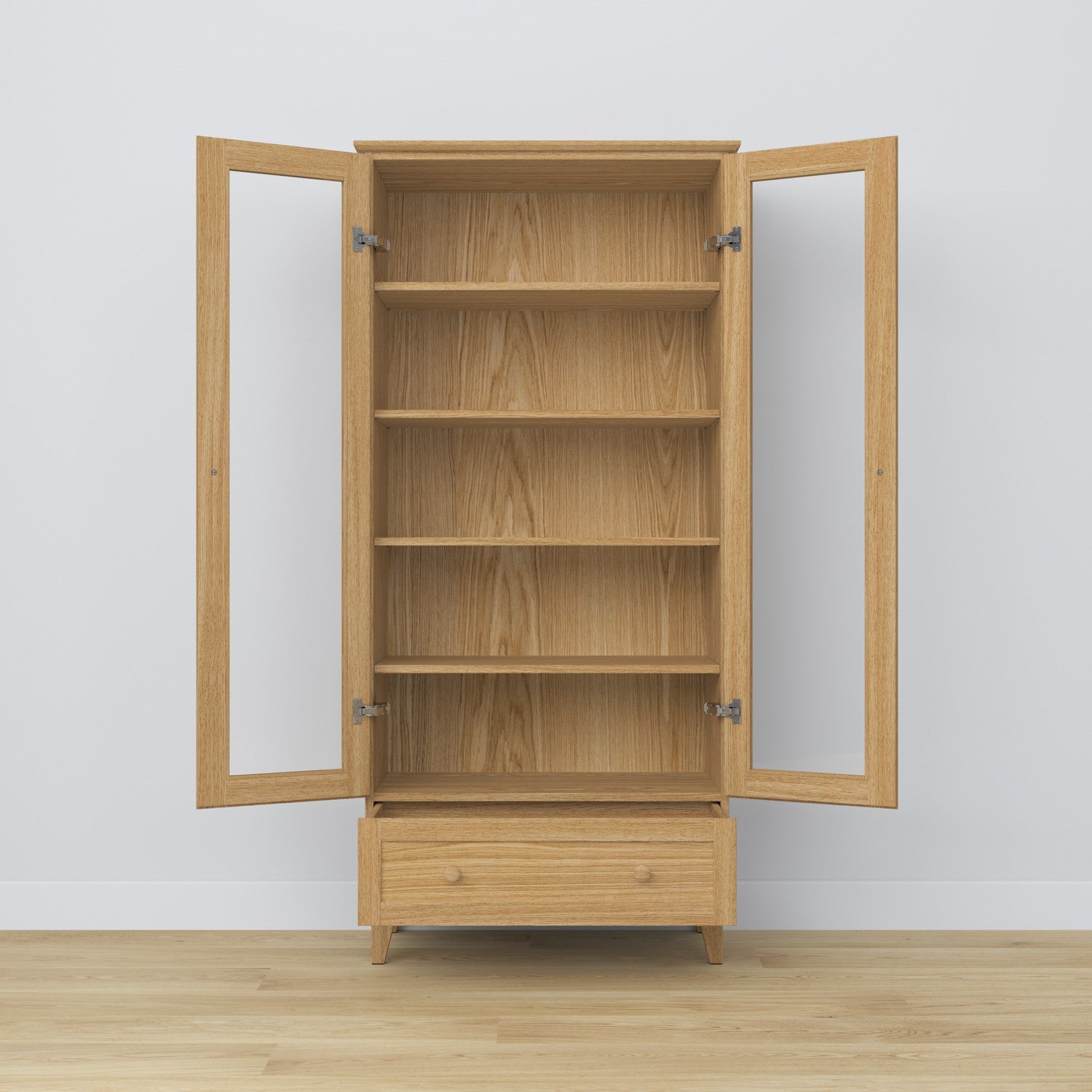 Vitrine 1S en chêne chêne naturel dans le salon – décoration scandinave, Nizio