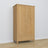 Armoire 2D1S en chêne chêne naturel – portes ouvertes, tringle et étagères intérieures