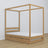 Natural Oak Canopy Bed – Drawer for Additional Mattress, Oak