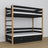 Bunk Bed with Mattress Drawer Black and Oak Wooden – Solid Wood, Scandi Style