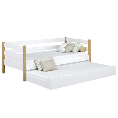 Sofabett mit Schublade für Matratze aus Holz weiß-Eiche – Kinderzimmer, Scandi