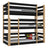 Lit superposé 3 niveaux en bois noir avec chêne – trois couchages, chambre d'enfant scandinave