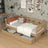 Sofa-Bett Natureiche mit Schublade – geräumiges Staufach, Eiche, Nizio