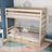 Bleached Oak Bunk Bed for Children – Two Sleeping Areas and Drawer, Oak