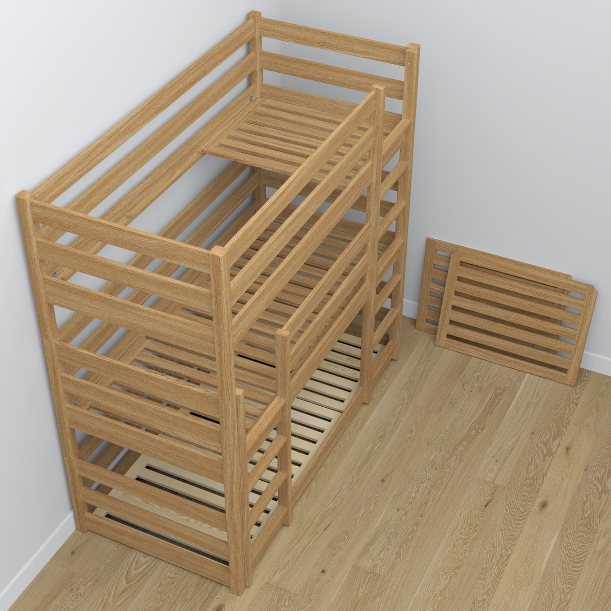 Sommier en pin pour lit superposé 3 niveaux Nizio – base durable