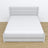 Doppelbett mit Schublade aus Holz grau – Schrägansicht, Scandi-Schlafzimmer