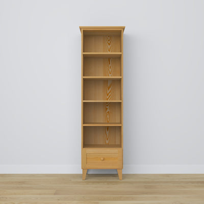 Bookcase with drawer pine natural pine 57 cm – living room and office, Scandinavian style