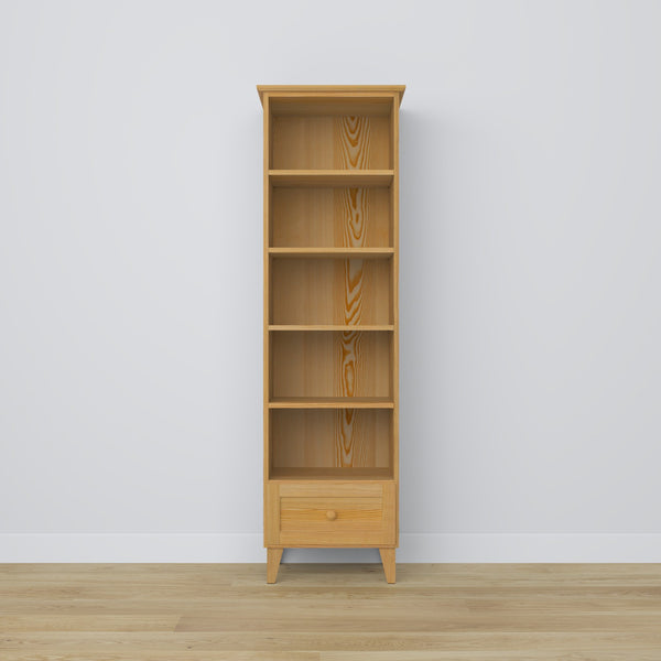 Bookcase with drawer pine natural pine 57 cm – living room and office, Scandinavian style