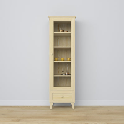 Display cabinet with drawer pine clear pine 57 cm – living room, Scandinavian style Nizio