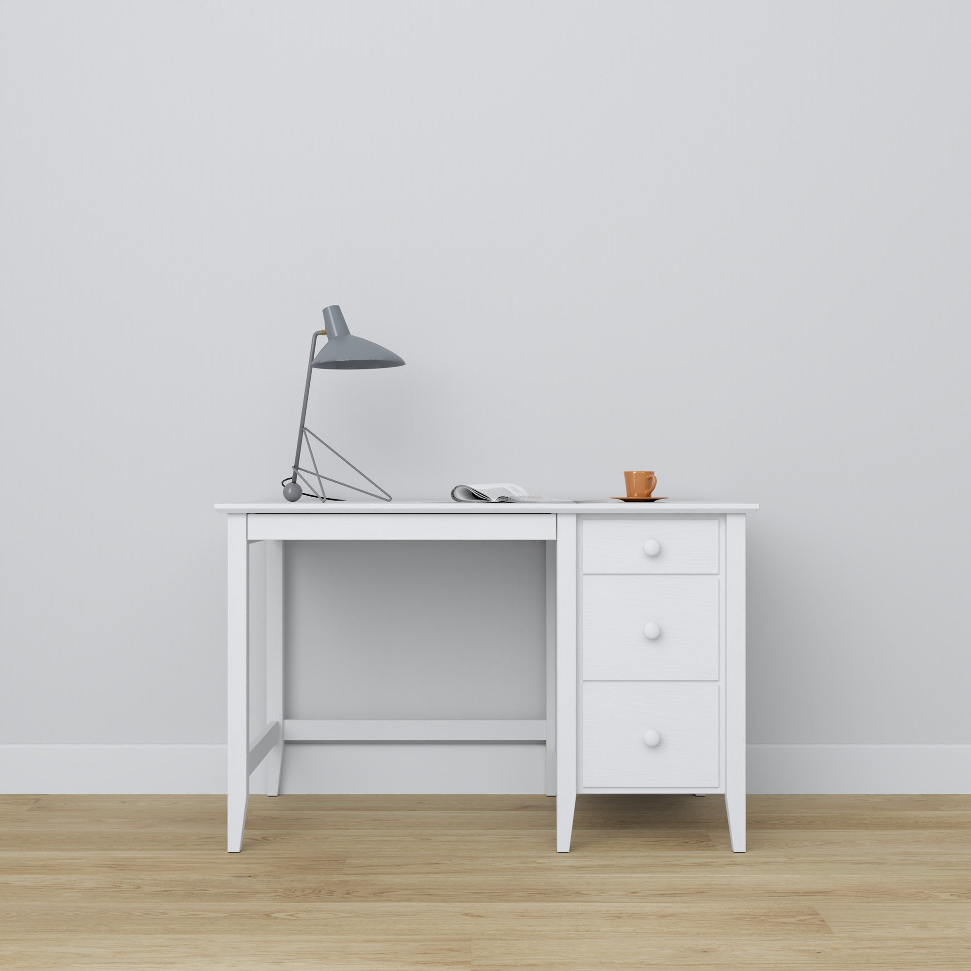 Desk 3S Scandi wooden in custom RAL/NCS color – solid wood, Nizio