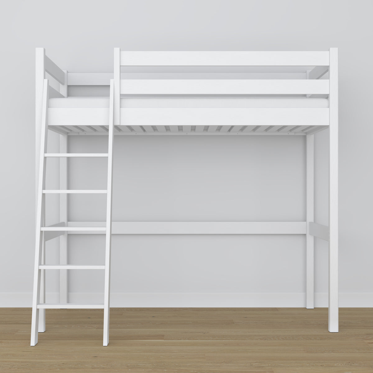Hochbett weiß aus Holz – Maße und Schema, Nizio