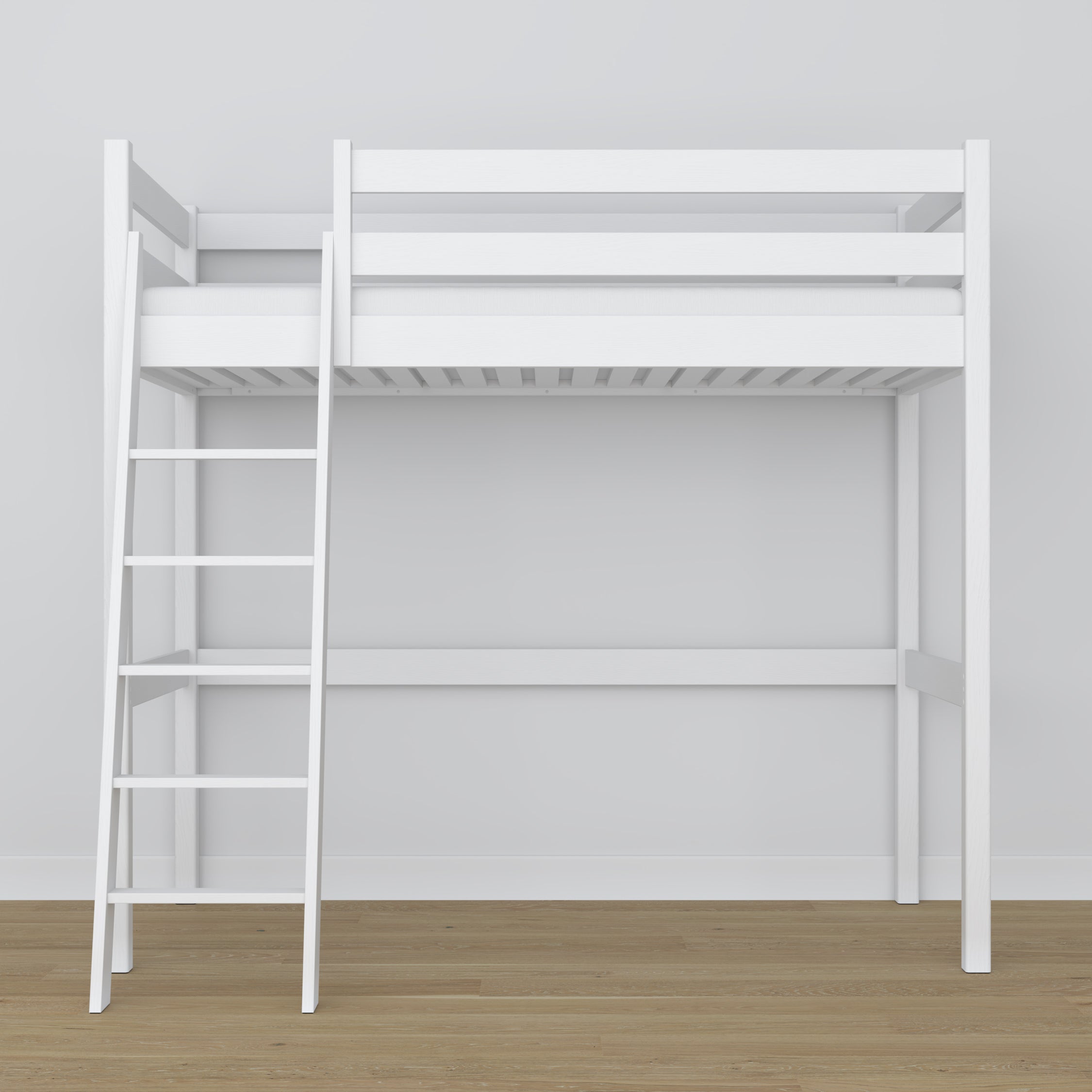 Hochbett weiß aus Holz – Maße und Schema, Nizio