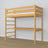 Hochbett aus Holz Kiefer natur mit Schreibtisch – Rahmen und Slats, Nizio