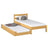 Lit avec tiroir pour matelas en bois pin naturel – chambre d'enfant, scandinave Nizio