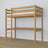 Loft bed natural oak – oak desk under the sleeping area, scandi children’s room