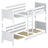 White and Oak Wooden Bunk Bed – Dimensions and Diagram, Nizio