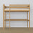 Loft bed natural oak with desk – study space under the sleeping area, oak