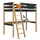 Black and Oak Wooden Loft Bed with Desk – Children’s Room, Scandi Nizio