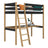 Hochbett mit Schreibtisch aus Holz schwarz-eiche – Kinderzimmer, scandi Nizio