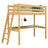 Lit mezzanine avec bureau en bois pin naturel – chambre d'enfant, scandinave Nizio