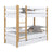 White and Oak Wooden Bunk Bed with Drawer – Children’s Room, Solid Wood, Scandi