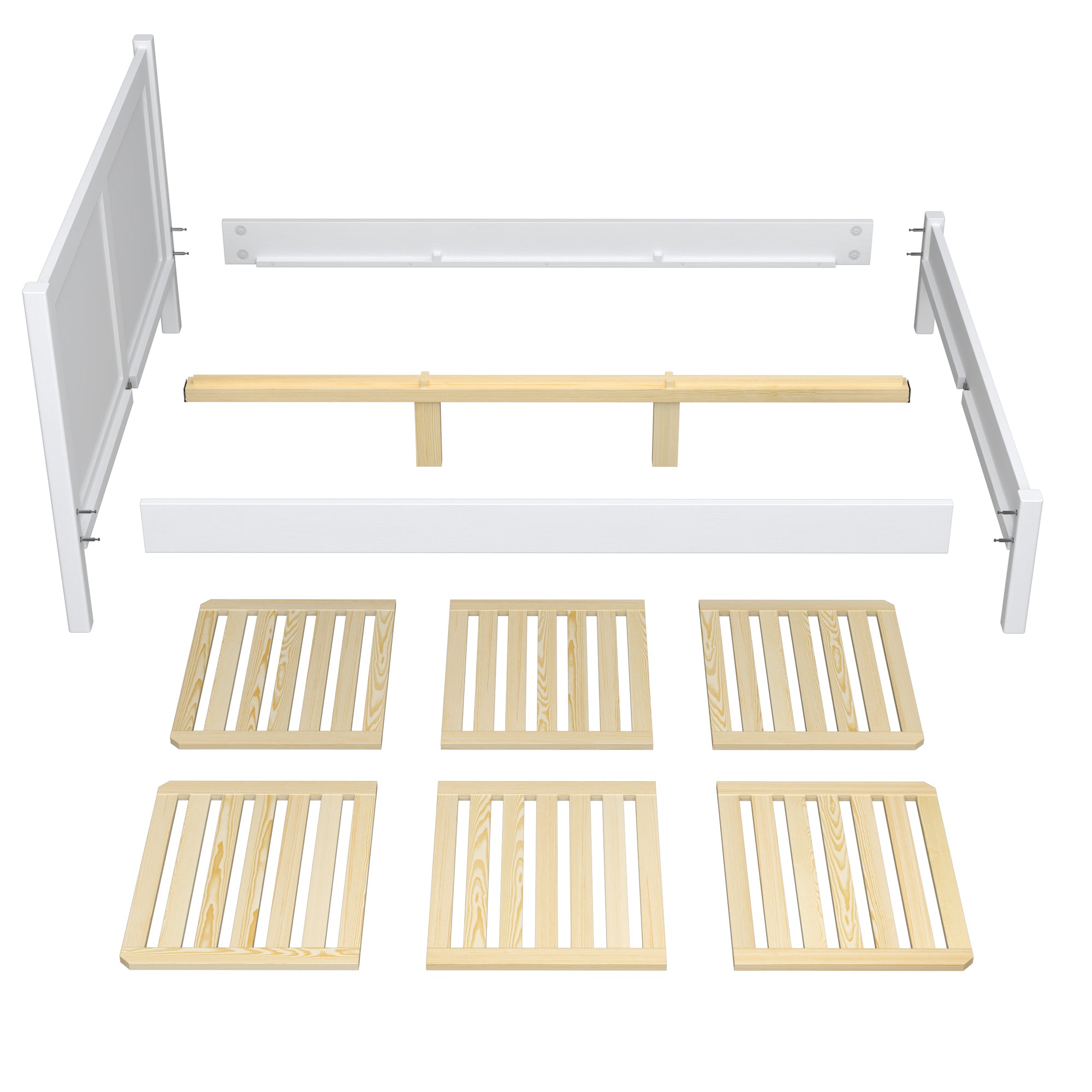 Doppelbett Schwarz-Eiche – Lattenrost aus Holz, Nizio Home