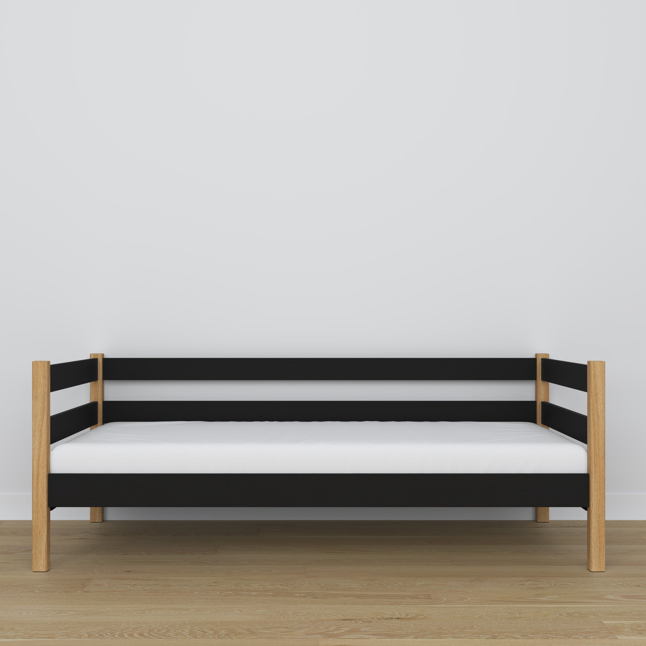 Bettsofa aus Holz Schwarz-Eiche – Holz- und Verbindungsdetails, Nizio Home