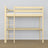 Loft bed clear pine with desk – study space under the sleeping area, wooden