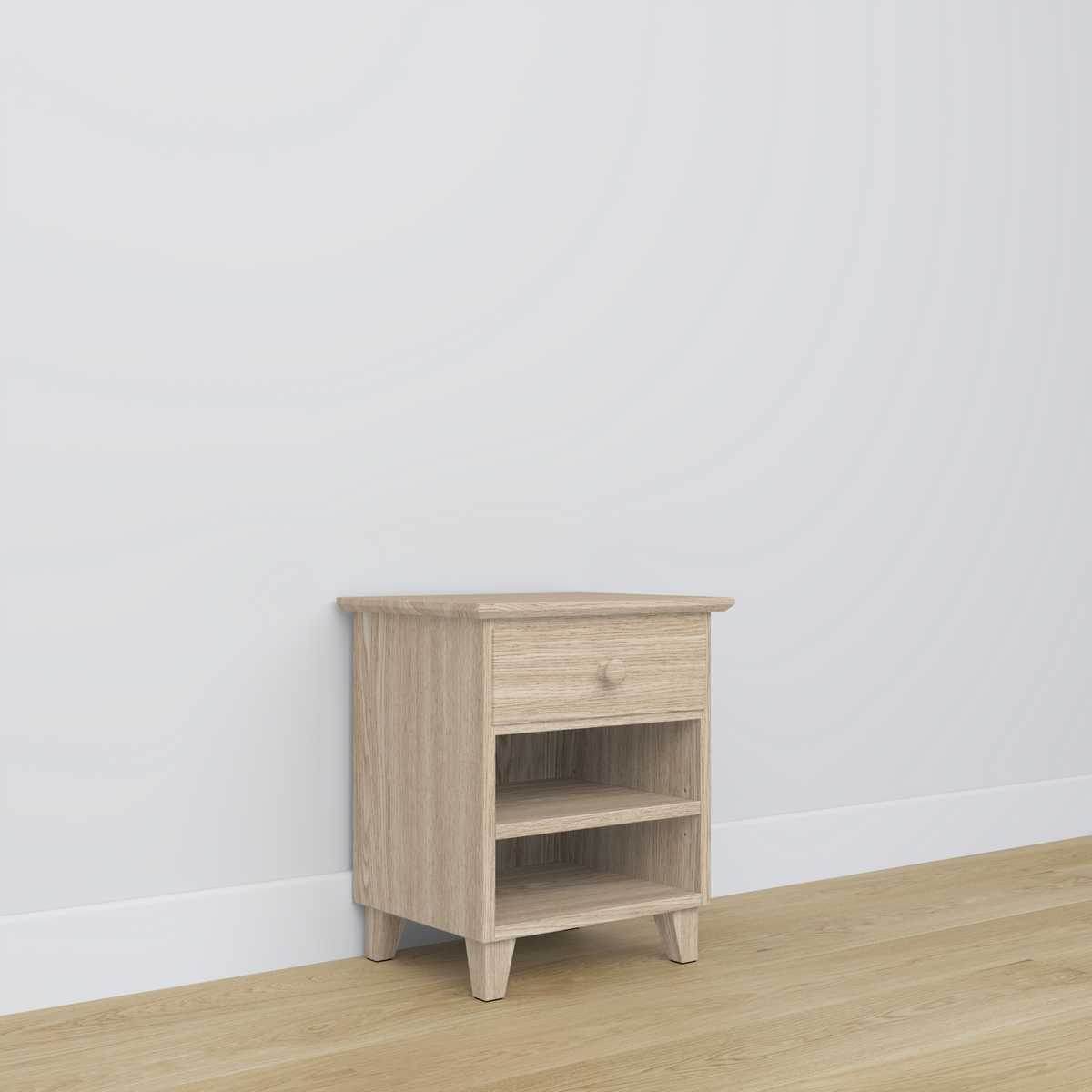 Table de chevet 1S N02 Scandi en chêne chêne blanchi
