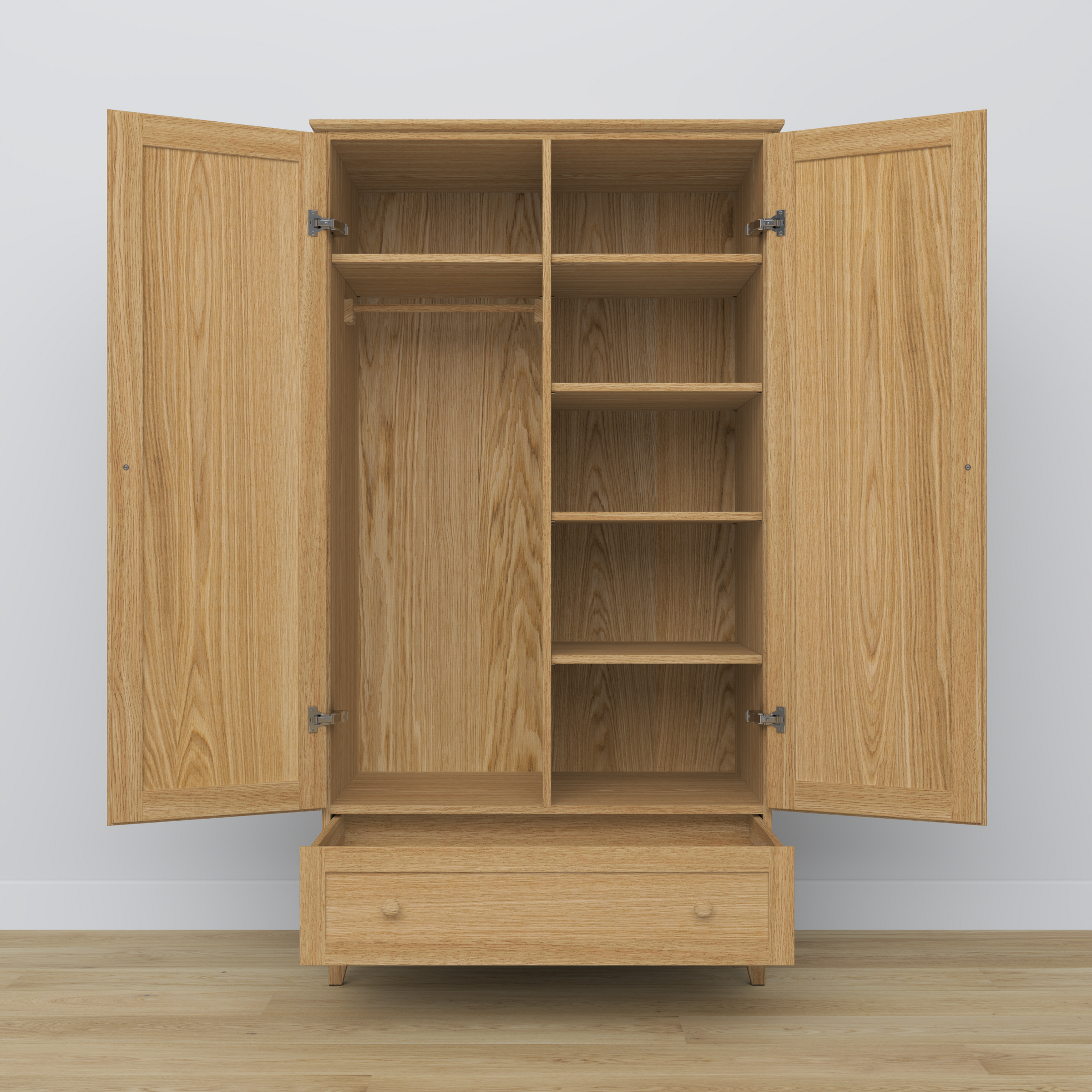 Armoire 2D1S Scandi en chêne chêne naturel