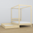 Wooden clear pine canopy bed in a child’s room – scandi arrangement