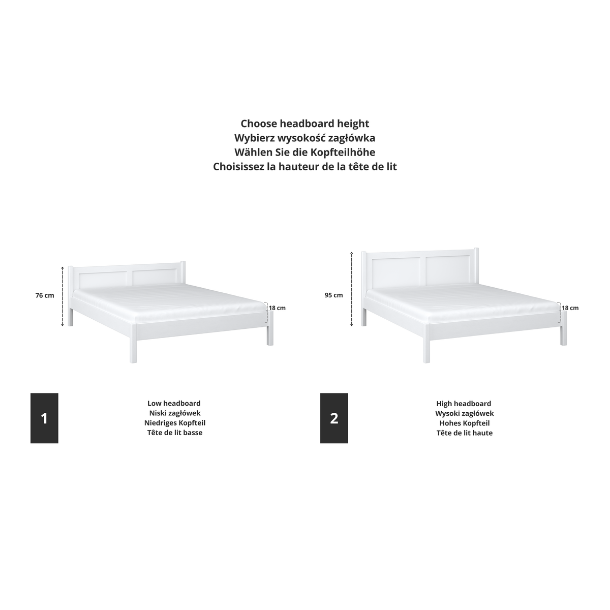 Doppelbett Weiß im Schlafzimmer – Arrangement mit Bettwäsche, Scandi-Stil