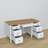 Bureau 6S Scandi en bois blanc / chêne naturel