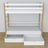 White and Oak Bunk Bed – Wooden Joinery Joints, Close-up, Nizio Home