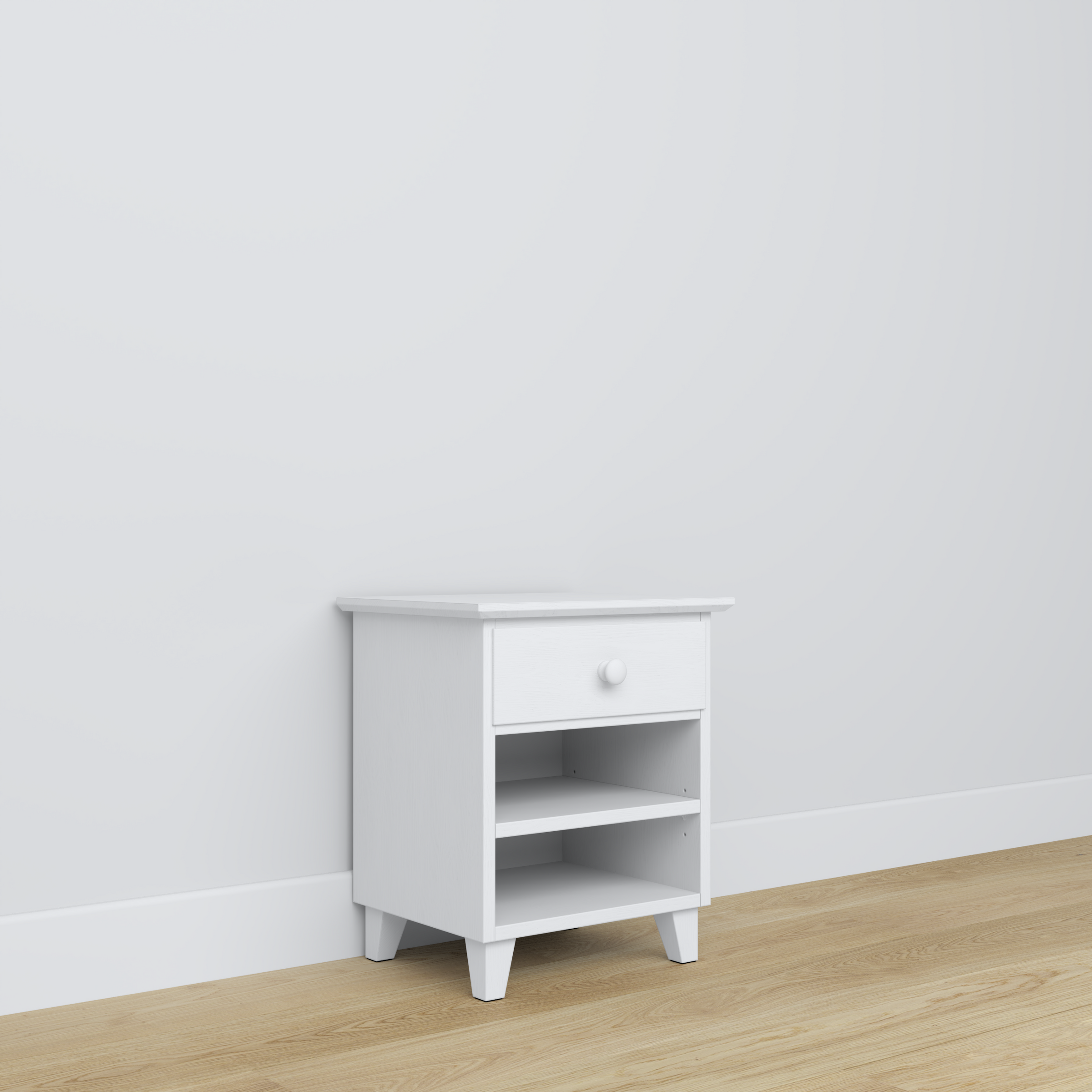 Table de chevet 1S N02 Scandi en bois blanc