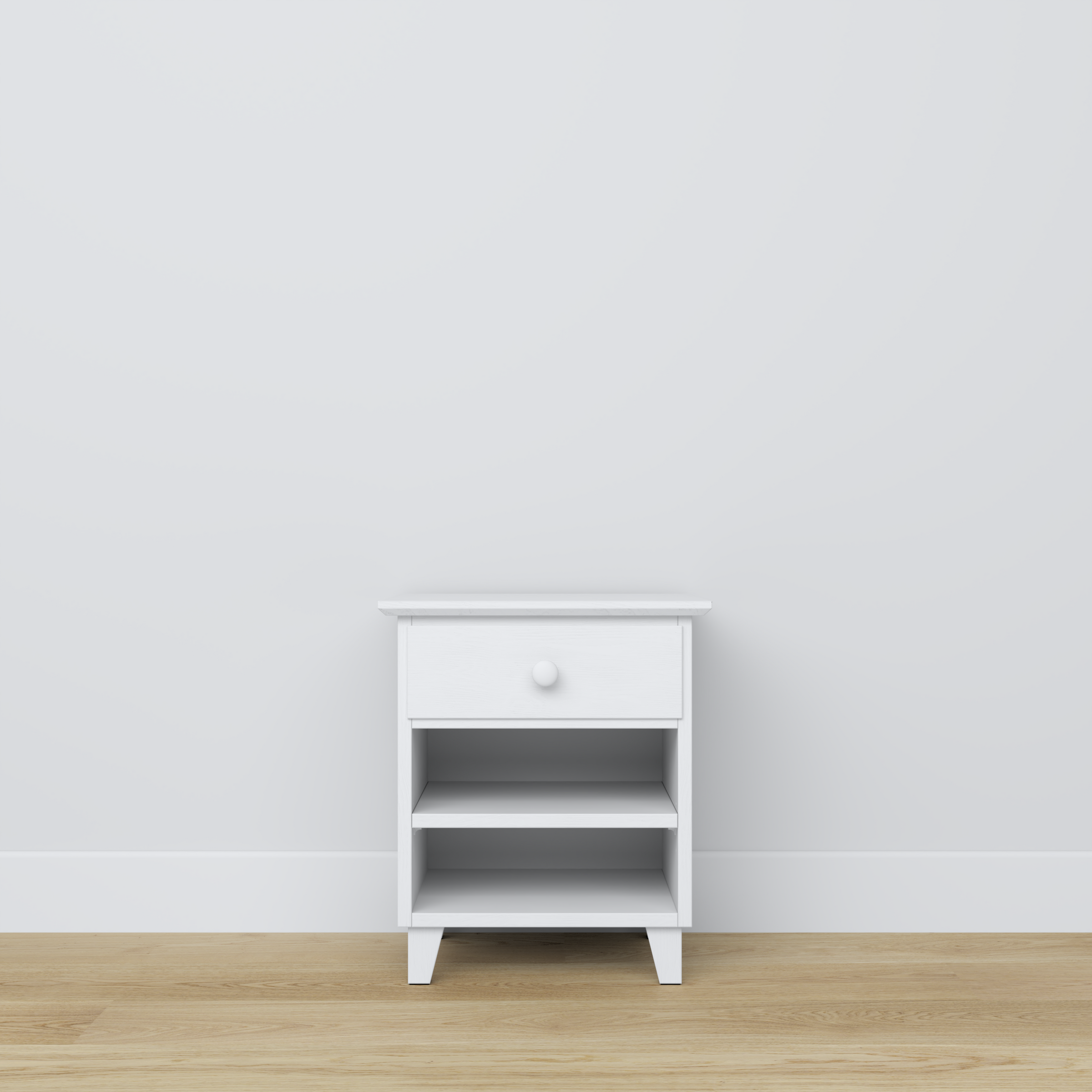 Table de chevet 1S N02 Scandi en bois blanc