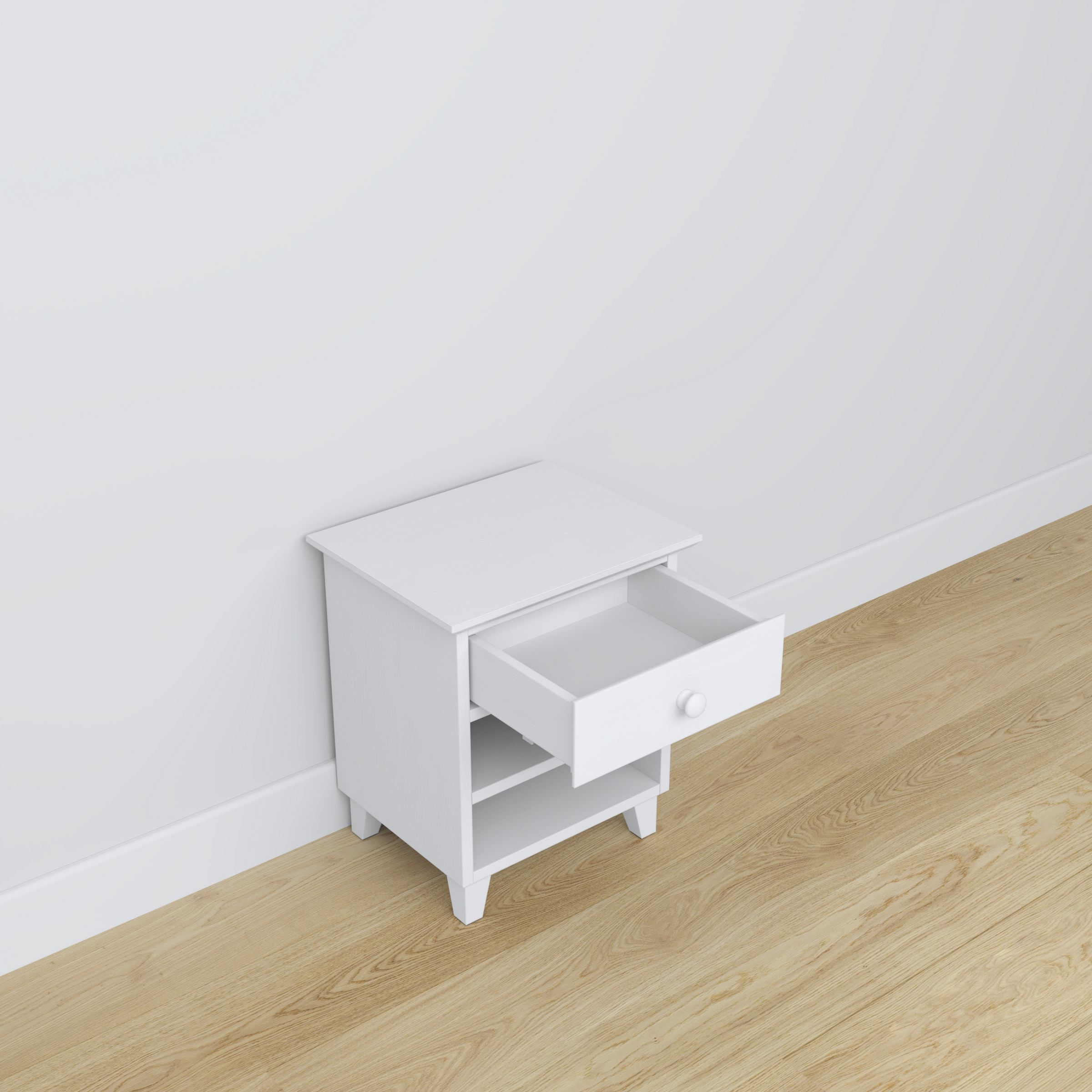 Table de chevet 1S N02 Scandi en bois blanc