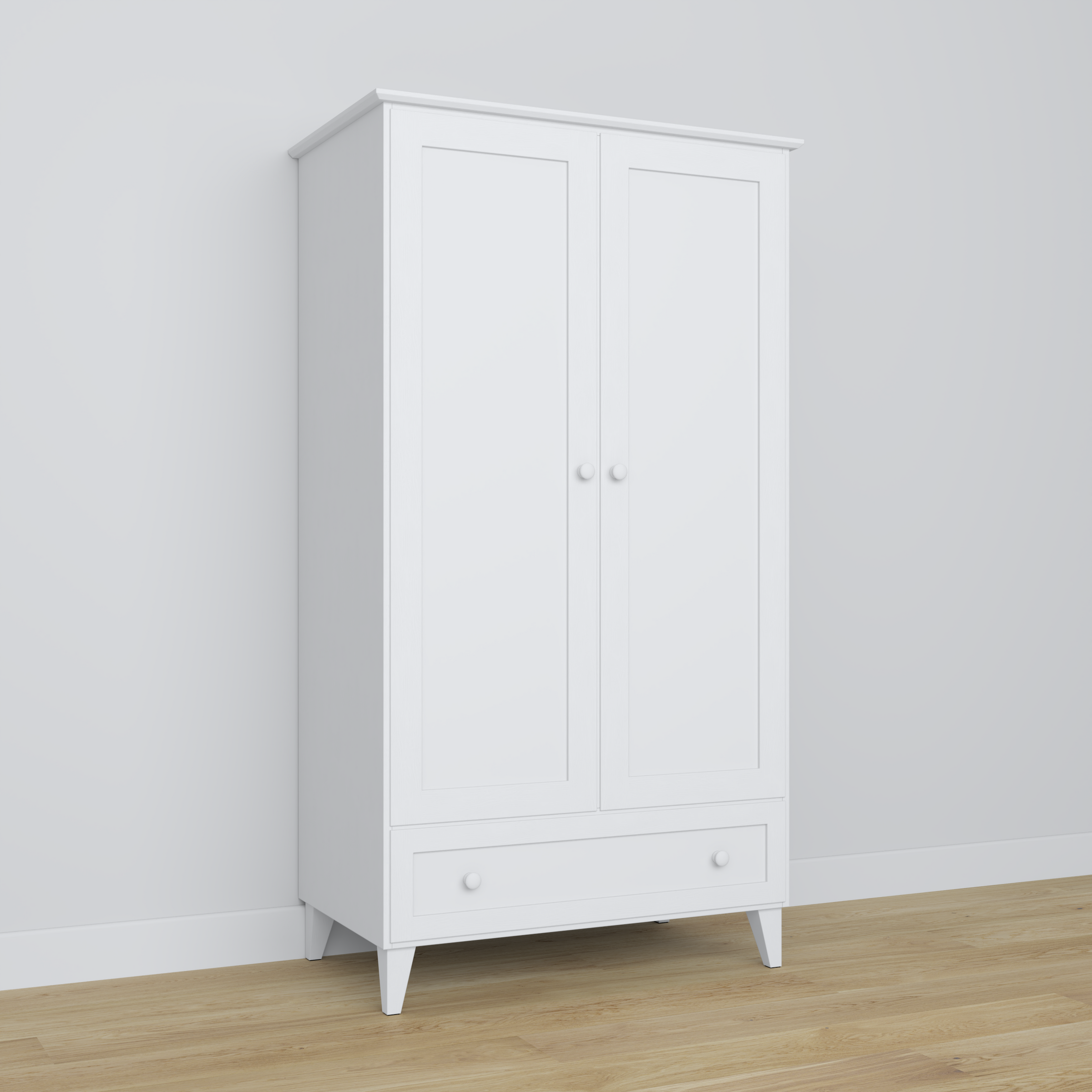 Armoire 2D1S Scandi en bois blanc