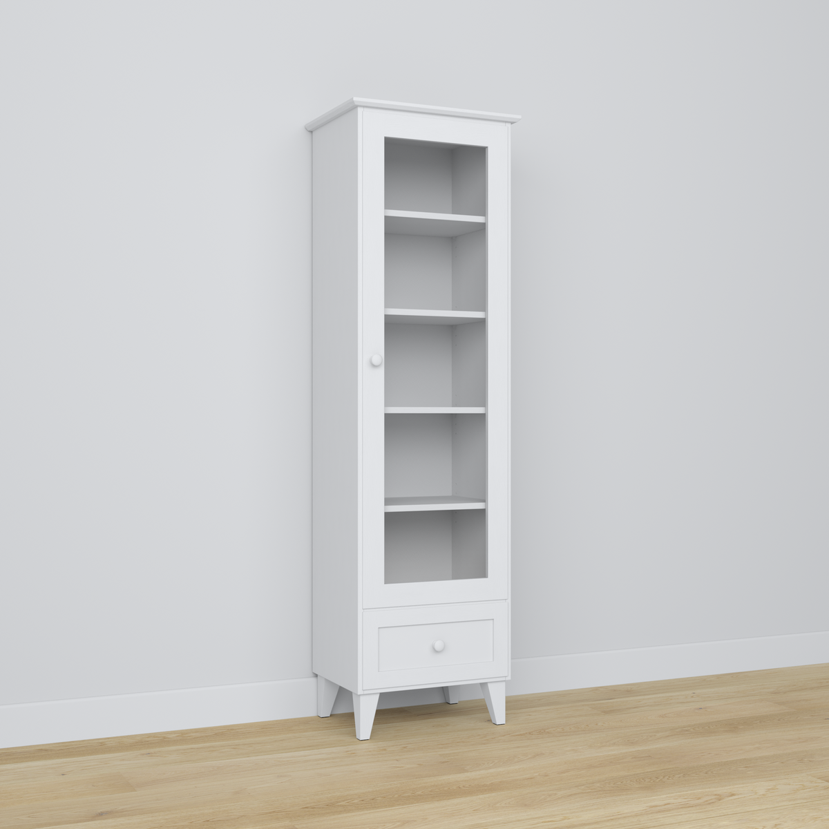 Vitrine 1S 57 Scandi en bois blanc