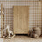 Armoire 2D1S chêne naturel – en chêne, portes fermées, vue frontale, Nizio