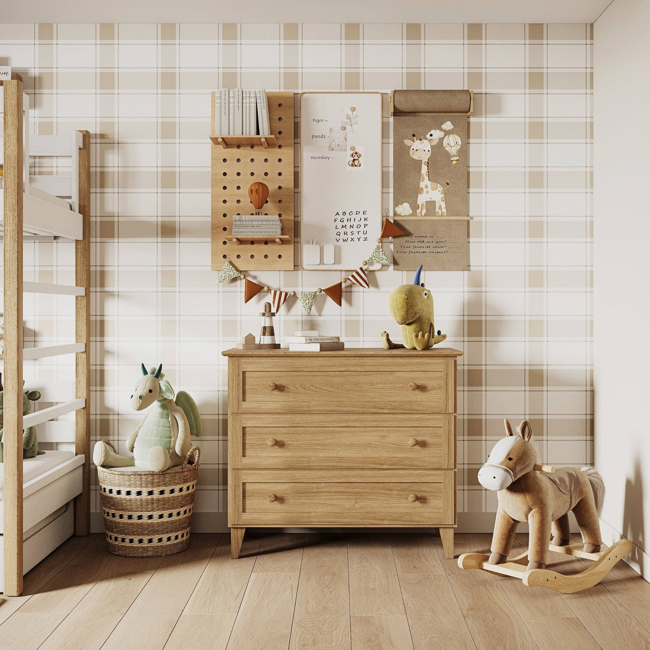 Kommode 3S Natureiche – Eichenholz, geschlossene Schubladen, Frontansicht, Nizio