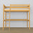Loft bed natural pine with desk – study space under the sleeping area, wooden