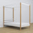Lit blanc-chêne avec baldaquin – cadre décoratif en bois, sécurisé pour les enfants
