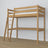 Natural Oak Loft Bed with Desk – Frame and Slats, Nizio