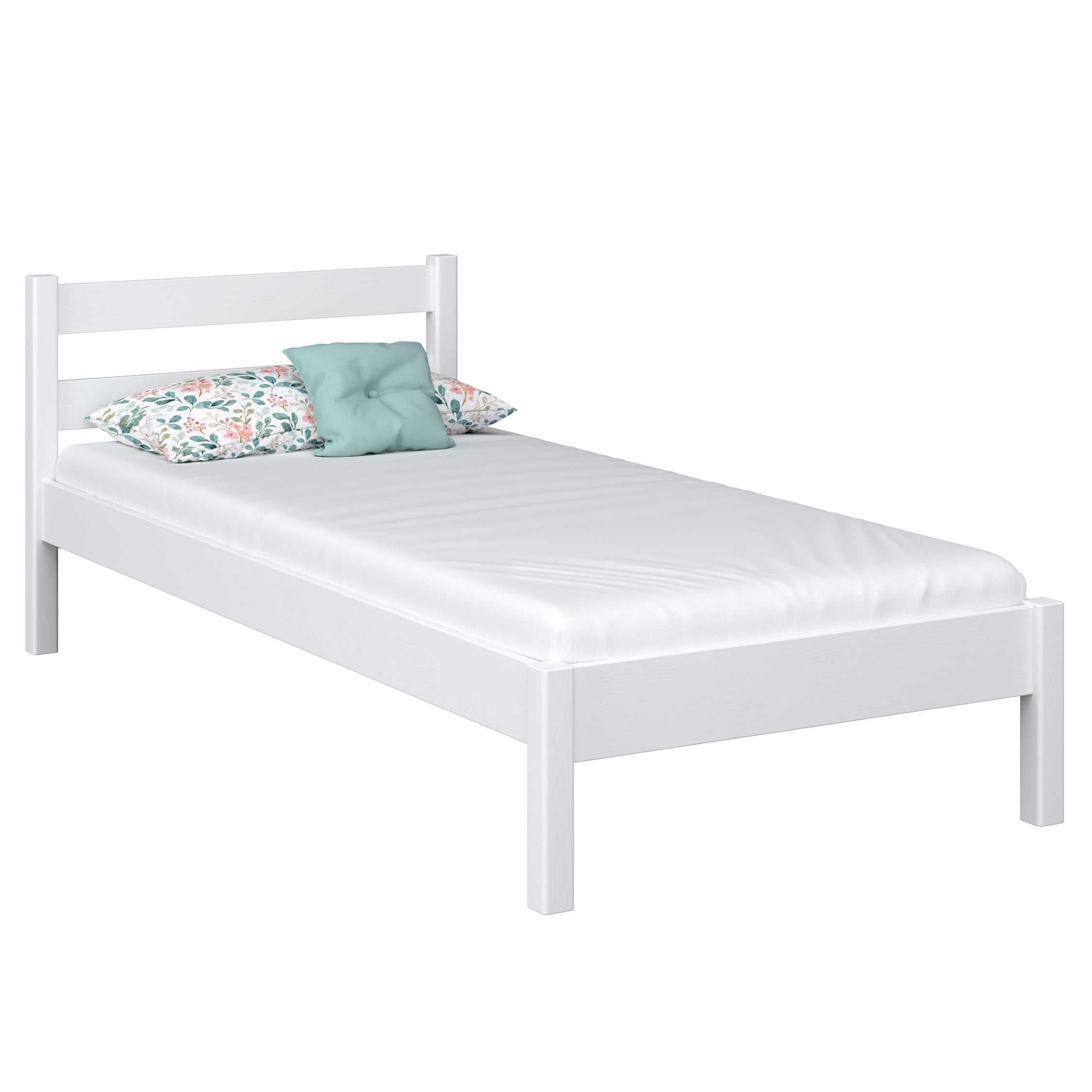 lit simple N01 en bois dans la couleur sur commande RAL/NCS – bois massif, Nizio