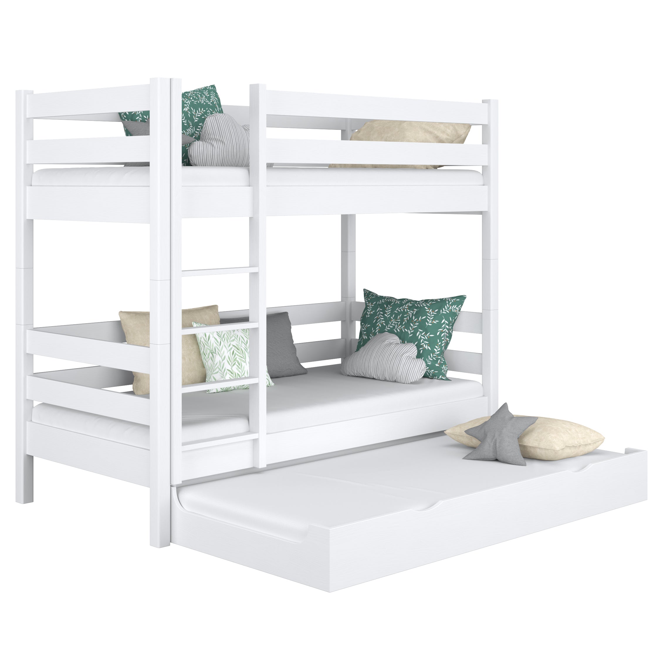 lit superposé avec tiroir pour matelas N01 en bois dans la couleur sur commande RAL/NCS – bois massif, Nizio