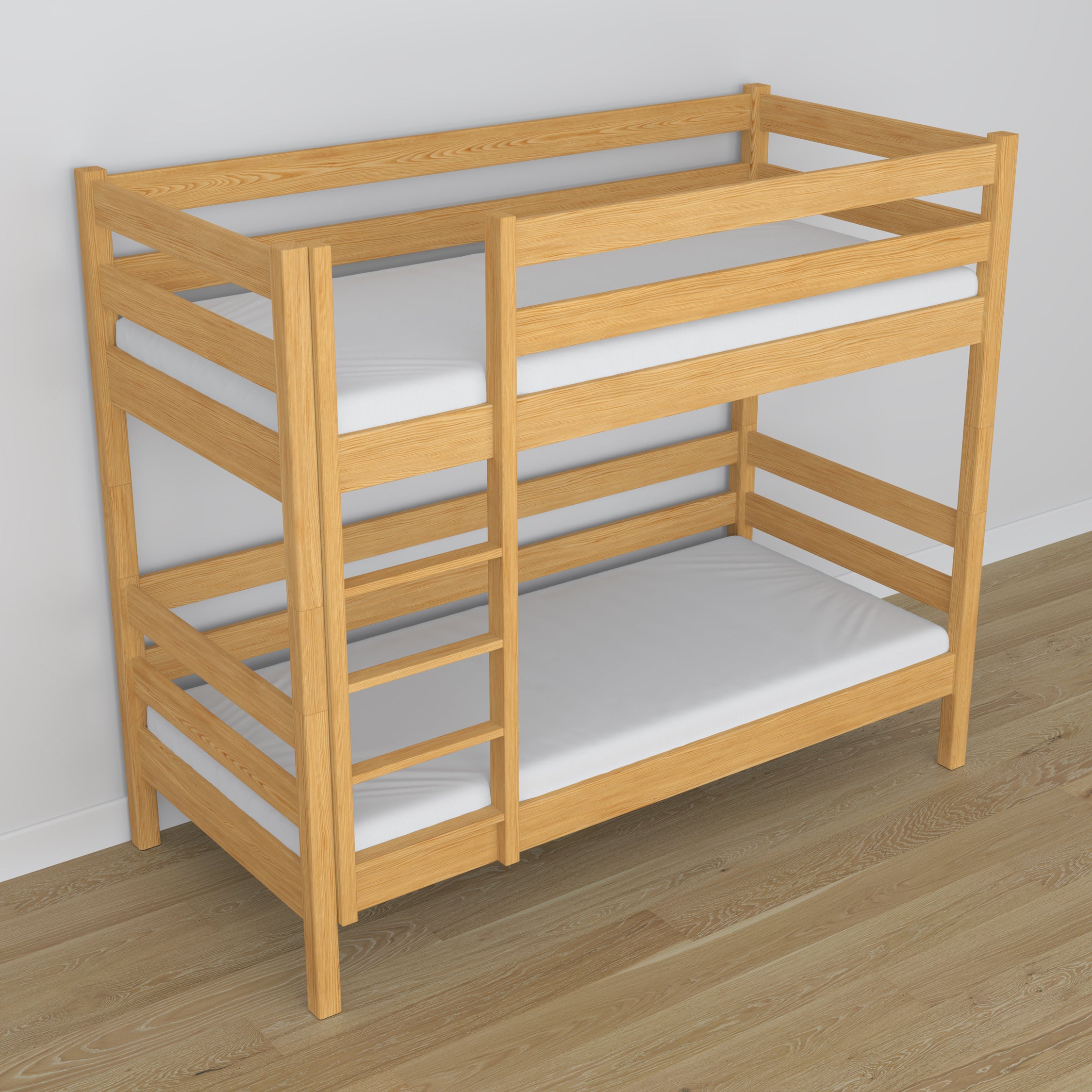 Etagenbett Holz Kiefer natur – Nahaufnahme der Verbindungen und Holzdetails